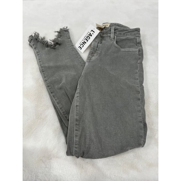 NWT L'AGENCE Size 26 High Line HighRise Distressed Stretch Skinny Jeans MSRP$275 - Picture 8 of 13
